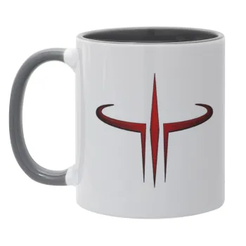 Quake 3 arena, Κούπα χρωματιστή γκρι, κεραμική, 330ml