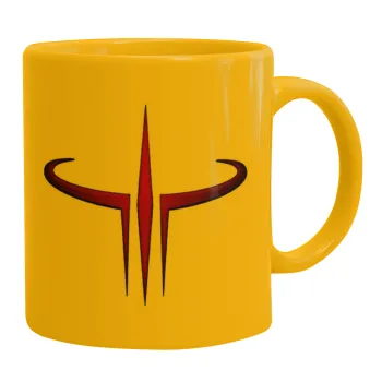 Quake 3 arena, Ceramic coffee mug yellow, 330ml