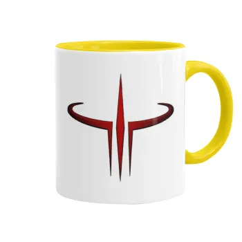 Quake 3 arena, Κούπα χρωματιστή κίτρινη, κεραμική, 330ml
