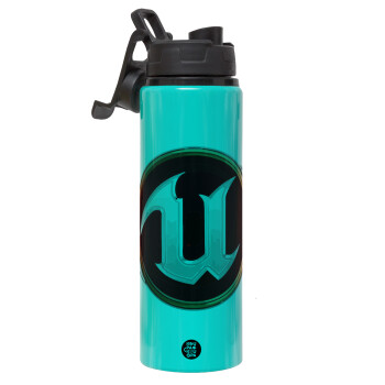 Unreal, Metallic water bottle with safety lid, 850ml aluminum