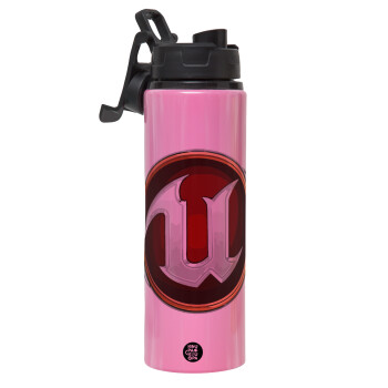 Unreal, Metallic water bottle with safety lid, 850ml aluminum