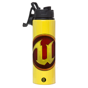Unreal, Metallic water bottle with safety lid, 850ml aluminum