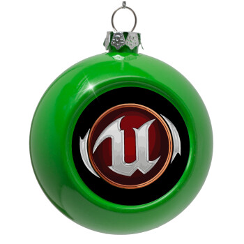 Unreal, Green Christmas tree ornament bauble 8cm