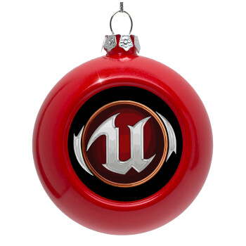 Unreal, Red Christmas tree ornament bauble 8cm