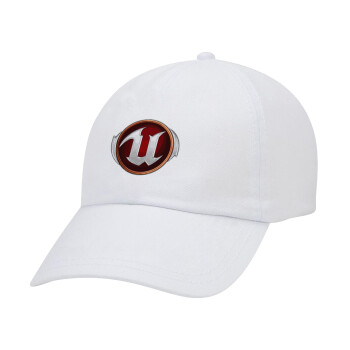 Unreal, Καπέλο ενηλίκων Jockey Λευκό (snapback, 5-φύλλο, unisex)