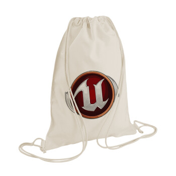 Unreal, Backpack bag GYMBAG natural (28x40cm)