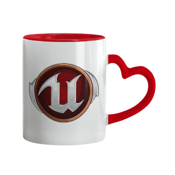 Unreal, Mug heart red handle, ceramic, 330ml