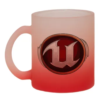 Unreal, Κούπα γυάλινη δίχρωμη με βάση το κόκκινο ματ, 330ml