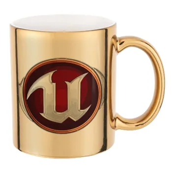 Unreal, Mug ceramic, gold mirror, 330ml