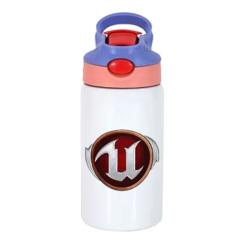 Unreal, Children's hot water bottle, stainless steel, with safety straw, pink/purple (350ml)