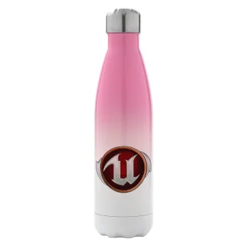 Unreal, Metal mug thermos Pink/White (Stainless steel), double wall, 500ml