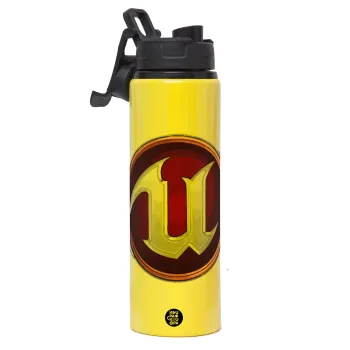 Unreal, Metallic water bottle with safety lid, 850ml aluminum