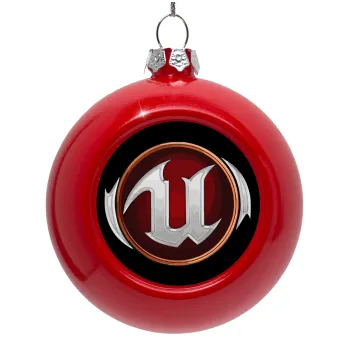 Unreal, Red Christmas tree ornament bauble 8cm