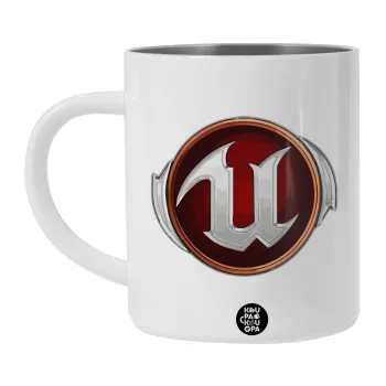 Unreal, Λευκή Ανοξείδωτη Μεταλλική Κούπα 450ml - Διπλού Τοιχώματος 