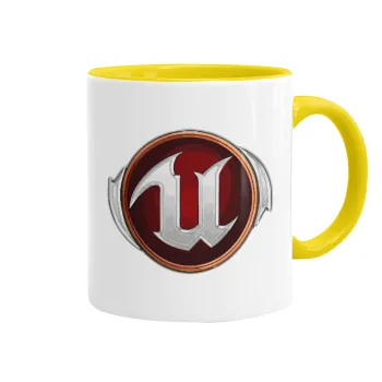 Unreal, Κούπα χρωματιστή κίτρινη, κεραμική, 330ml