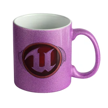 Unreal, Κούπα Μωβ Glitter που γυαλίζει, κεραμική, 330ml