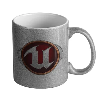 Unreal, Κούπα Ασημένια Glitter που γυαλίζει, κεραμική, 330ml