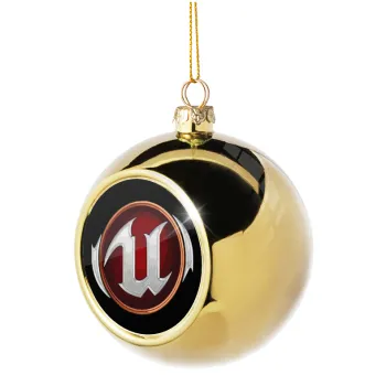 Unreal, Golden Christmas tree ball ornament 8cm