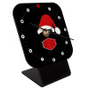Santa ware a mask, Επιτραπέζιο ρολόι ξύλινο με δείκτες (10cm)