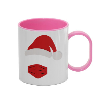 Santa ware a mask, Κούπα (πλαστική) (BPA-FREE) Polymer Ροζ για παιδιά, 330ml