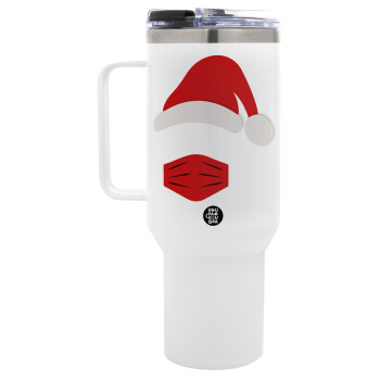 Santa ware a mask, Mega Stainless steel Tumbler with lid, double wall 1,2L