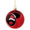 Santa ware a mask, Χριστουγεννιάτικη μπάλα δένδρου Κόκκινη 8cm