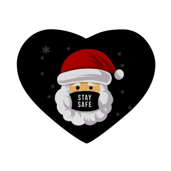 Santa stay safe, Mousepad καρδιά 23x20cm