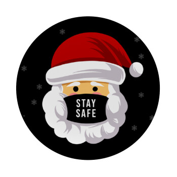 Santa stay safe, Mousepad Στρογγυλό 20cm