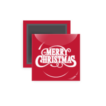 Merry Christmas classical, Μαγνητάκι ψυγείου τετράγωνο διάστασης 5x5cm