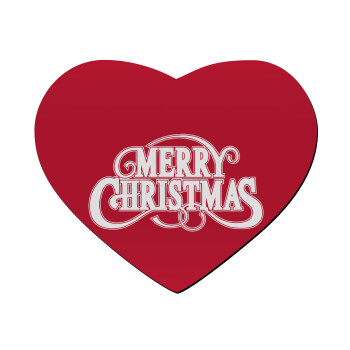 Merry Christmas classical, Mousepad heart 23x20cm
