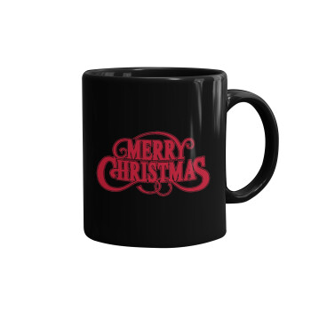 Merry Christmas classical, Mug black, ceramic, 330ml
