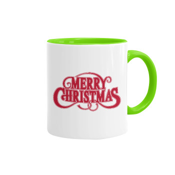 Merry Christmas classical, Mug colored light green, ceramic, 330ml