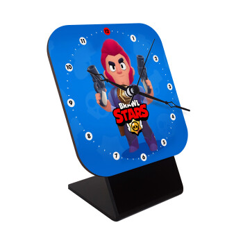 Brawl Stars Colt, Quartz Wooden table clock with hands (10cm)