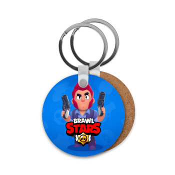 Brawl Stars Colt, Μπρελόκ Ξύλινο στρογγυλό MDF Φ5cm