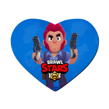 Brawl Stars Colt, Mousepad heart 23x20cm