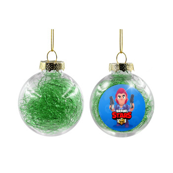 Brawl Stars Colt, Χριστουγεννιάτικη μπάλα δένδρου διάφανη με πράσινο γέμισμα 8cm