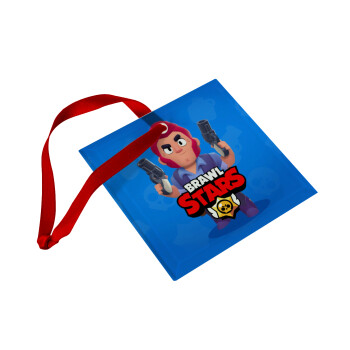 Brawl Stars Colt, Christmas ornament, glass square ornament 9x9cm