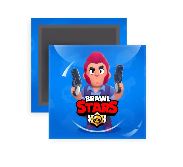Brawl Stars Colt — Square fridge magnet, 5x5cm