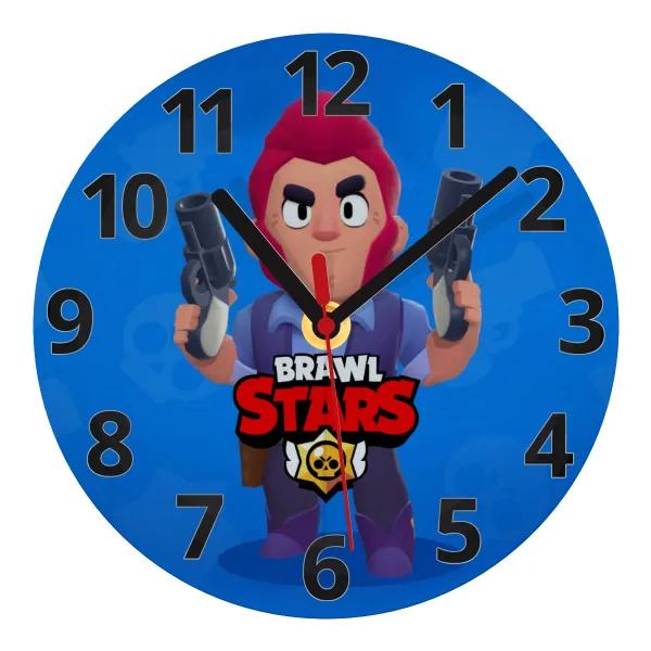 Brawl Stars Colt — Glass wall clock (20cm)
