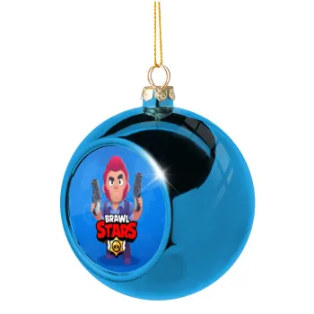 Brawl Stars Colt, Blue Christmas tree ball ornament 8cm