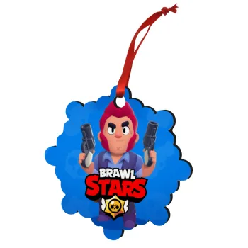 Brawl Stars Colt, Στολίδι Χριστουγεννιάτικο στολίδι snowflake ξύλινο 7.5cm
