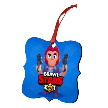 Brawl Stars Colt, Christmas ornament polygon wooden 7.5cm