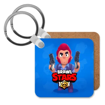 Brawl Stars Colt, Μπρελόκ Ξύλινο τετράγωνο MDF