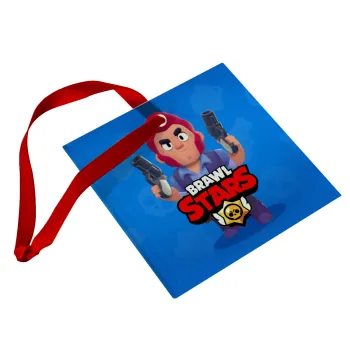 Brawl Stars Colt, Christmas ornament, glass square ornament 9x9cm