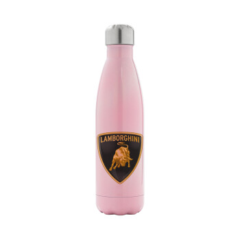 Lamborghini, Metal mug thermos Pink Iridiscent (Stainless steel), double wall, 500ml
