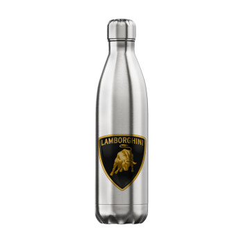 Lamborghini, Μεταλλικό παγούρι θερμός Inox (Stainless steel), διπλού τοιχώματος, 750ml