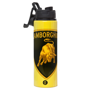 Lamborghini, Metallic water bottle with safety lid, 850ml aluminum