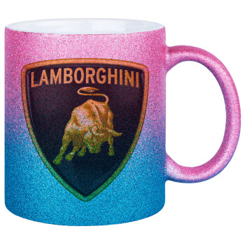 Lamborghini, Κούπα Χρυσή/Μπλε Glitter, κεραμική, 330ml