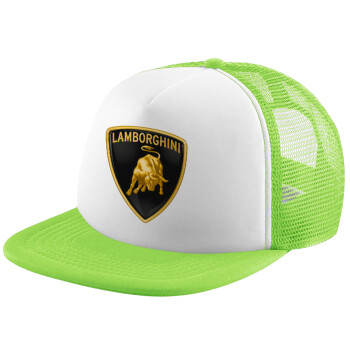 Lamborghini, Καπέλο Soft Trucker με Δίχτυ Πράσινο/Λευκό