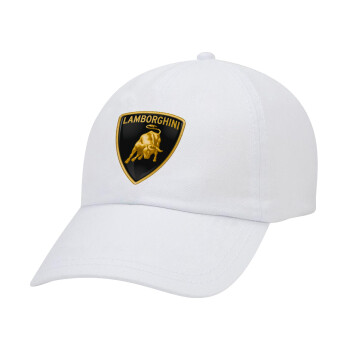 Lamborghini, Καπέλο Ενηλίκων Baseball Λευκό 5-φύλλο (POLYESTER, ΕΝΗΛΙΚΩΝ, UNISEX, ONE SIZE)